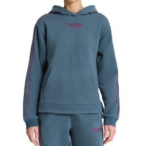 PUMA Women's Fleece Hoodie Blue Size XXL